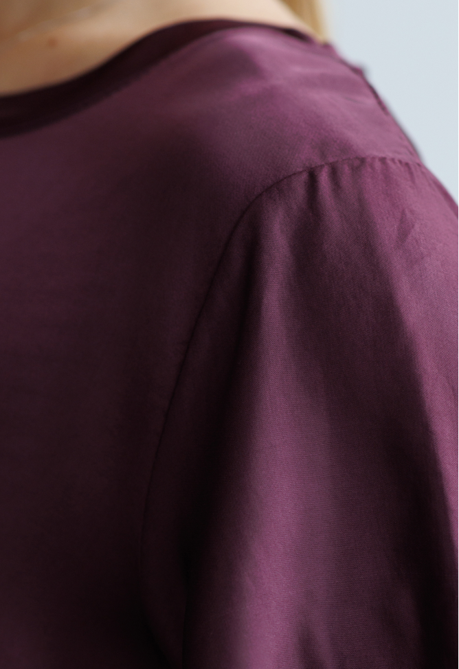 Basic plum-colored viscose T-shirt 2