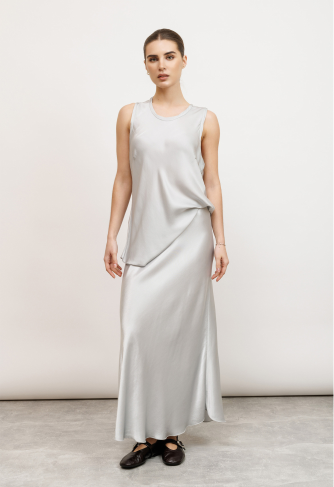Gray viscose skirt