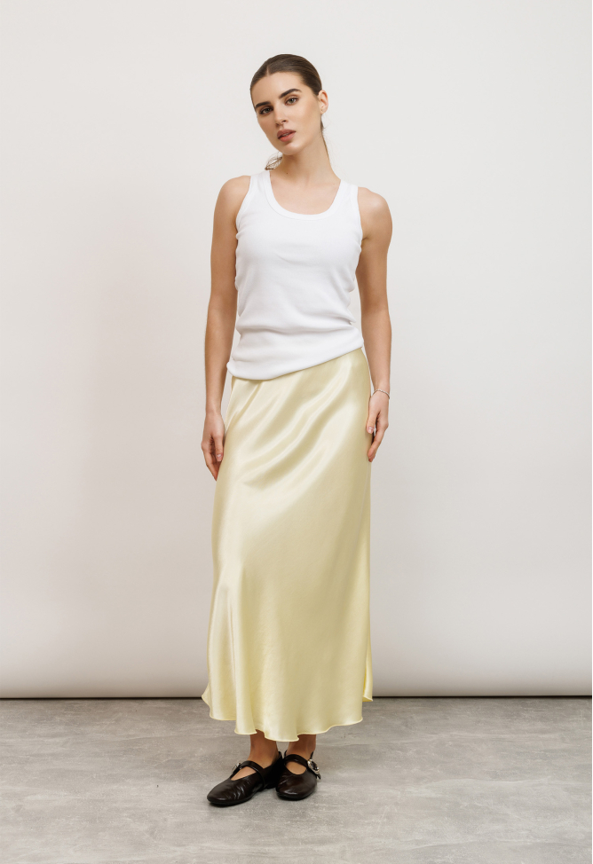 Yellow viscose skirt 0