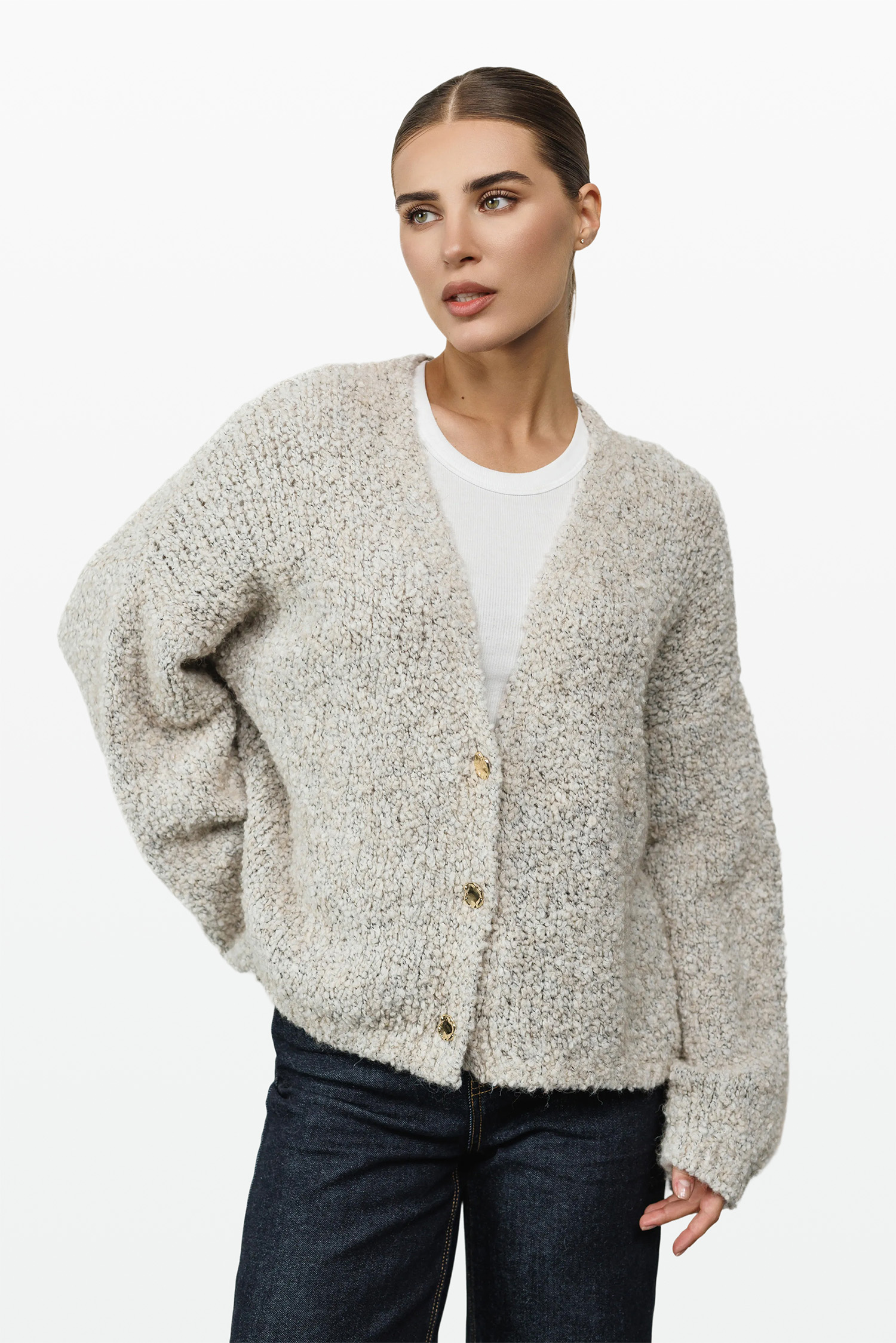 Smoky bouclé cardigan